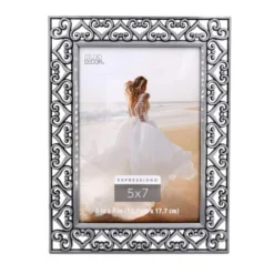Hot Sale 👏 Pewter Hearts Jeweled Frame, Expressions™ by Studio Décor® by Studio Decor 😀 -The Decor Frame Sales Store 10114020 1 1