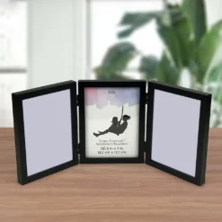 Best Sale ⌛ 12 Pack: 3 Opening Black 5" x 7" Hinged Frame, Simply Essentials™ by Studio Décor® by Studio Decor 🔥 -The Decor Frame Sales Store 10138367 5 1