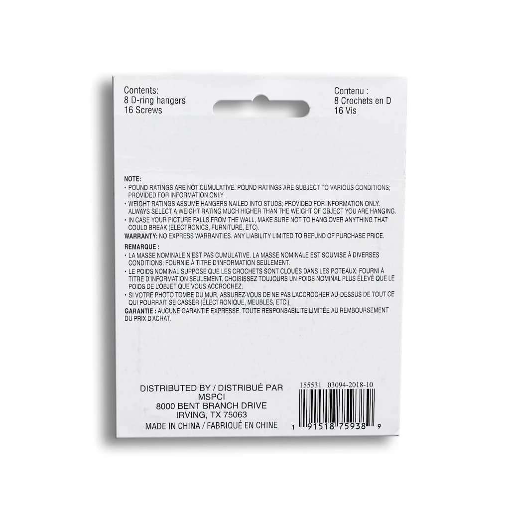 New π 12 Packs: 8 ct. (96 total) D-Ring Hangers by Studio Décor™ by Studio Decor β 3 New π 12 Packs: 8 ct. (96 total) D-Ring Hangers by Studio Décor™ by Studio Decor β - Image 3