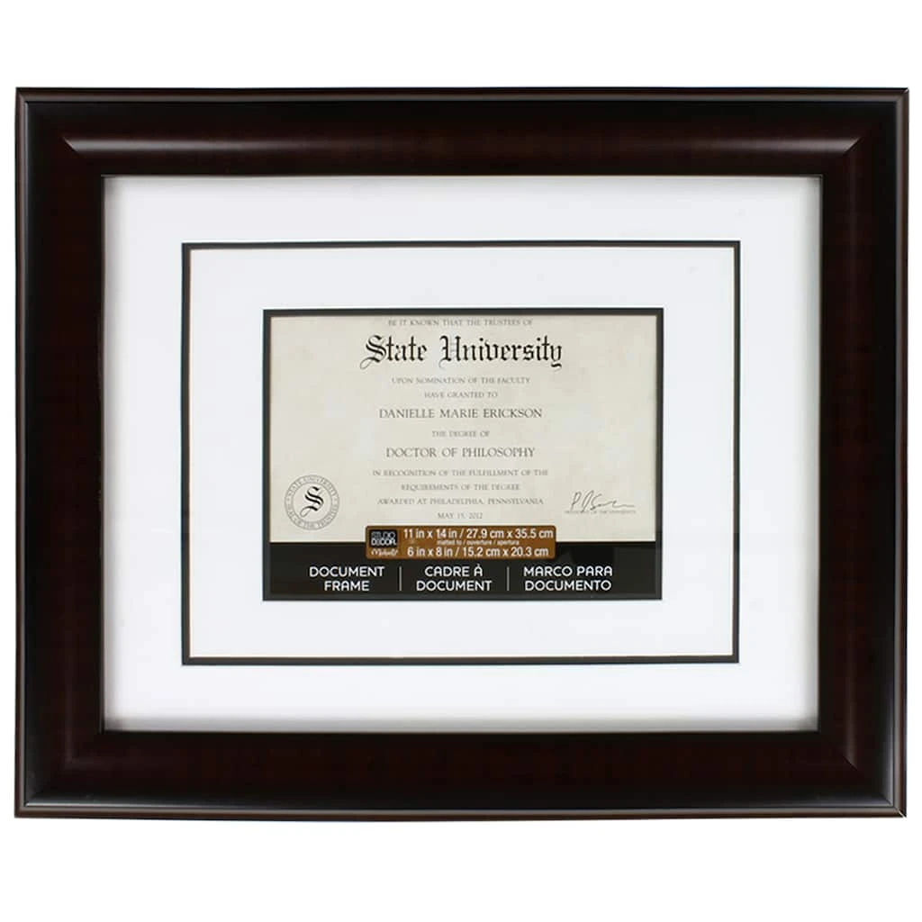 Best Pirce ✨ Mahogany 6" x 8" Document Frame with Double Mat by Studio Décor® by Studio Decor ❤️ 1 Best Pirce ✨ Mahogany 6" x 8" Document Frame with Double Mat by Studio Décor® by Studio Decor ❤️