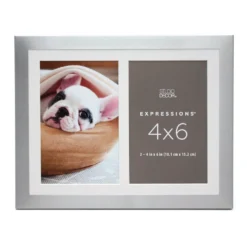 Cheap 👏 2 Opening Silver 4" x 6" Collage Frame, Expressions™ by Studio Décor® by Studio Decor 🧨