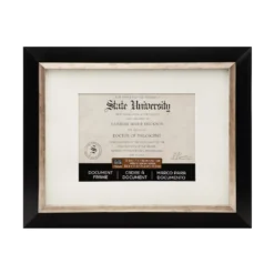 Budget 🔔 Black & Silver 8.5" x 11" Document Frame with Mat by Studio Décor® by Studio Decor ✨