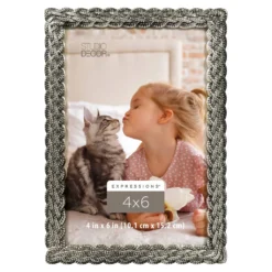 Buy 👍 Silver Braid 4" x 6" Frame, Expressions™ by Studio Décor® by Studio Decor 🤩