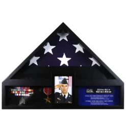 Budget ⌛ Deluxe Flag Case with Photo Display by Studio Décor® by Studio Decor 🧨
