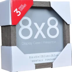 Promo 🌟 3-Pack Gray 8" x 8" Shadow Boxes, Fundamentals By Studio Décor® by Studio Decor 🌟