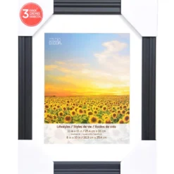 New 🥰 4 Packs: 3 ct. (12 total) Black 8" x 10" Frame with Mat, Lifestyles by Studio Décor® by Studio Decor ⌛ -The Decor Frame Sales Store 10536723