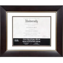 Buy ⭐ Brown & Gold 8.5" x 11" Document Frame with Mat by Studio Décor® by Studio Decor 🛒