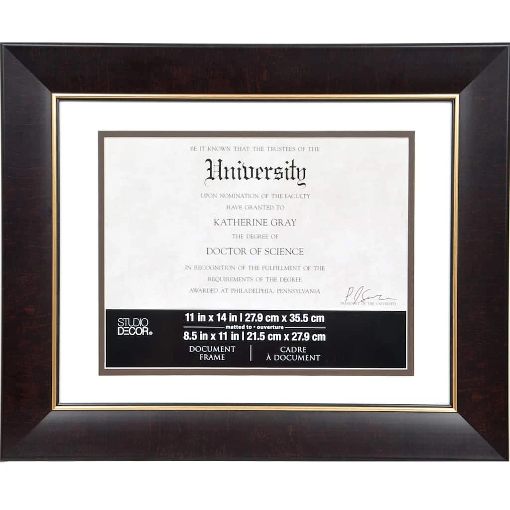 Buy β Brown & Gold 8.5" x 11" Document Frame with Mat by Studio Décor® by Studio Decor π 1 Buy β Brown & Gold 8.5" x 11" Document Frame with Mat by Studio Décor® by Studio Decor π