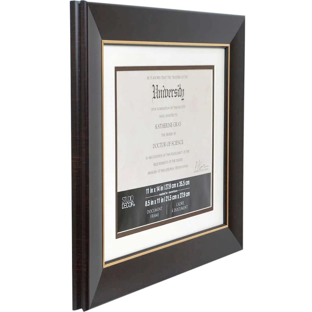 Buy β Brown & Gold 8.5" x 11" Document Frame with Mat by Studio Décor® by Studio Decor π 3 Buy β Brown & Gold 8.5" x 11" Document Frame with Mat by Studio Décor® by Studio Decor π - Image 3