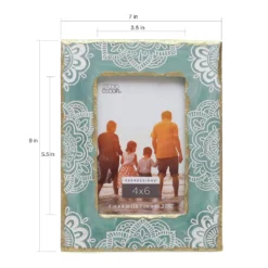 New 🔔 Turquoise, White & Gold 4" x 6" Frame, Expressions™ by Studio Décor® by Studio Decor ❤️ -The Decor Frame Sales Store 10546842 9