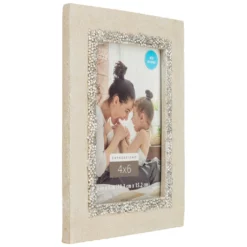 Best Sale 🔥 Beige with Gray & Silver Beaded 4" x 6" Frame, Expressions™ by Studio Décor® by Studio Decor 😍 -The Decor Frame Sales Store 10625236 3