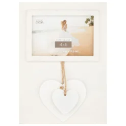 Buy 💯 White Dangle Hearts 4" x 6" Frame, Expressions™ by Studio Décor® by Studio Decor 🔥