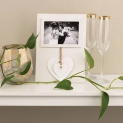 Buy 💯 White Dangle Hearts 4" x 6" Frame, Expressions™ by Studio Décor® by Studio Decor 🔥 -The Decor Frame Sales Store 10625247 5