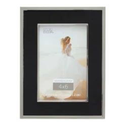 Best Pirce 🥰 Silver with Black Fabric 4" x 6" Frame, Expressions™ by Studio Décor® by Studio Decor 🎁