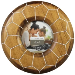 Deals 🎉 Walnut Moroccan Round 4" x 4" Frame, Expressions™ by Studio Décor® by Studio Decor ✔️