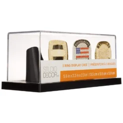 Outlet ❤️ 5.3" 3-Ring Championship Display Case by Studio Décor® by Studio Decor 🎁 -The Decor Frame Sales Store 10625864 7