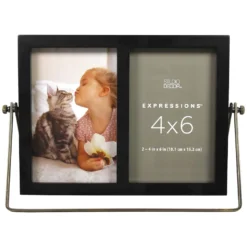 Cheapest ✔️ 2 Opening Black & Brass 4" x 6" Collage Frame, Expressions™ by Studio Décor® by Studio Decor 😀