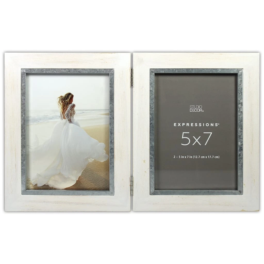 Top 10 ⭐ 2 Opening White Hinged 5" x 7" Collage Frame, Expressions™ by Studio Décor® by Studio Decor ❤️ 1 Top 10 ⭐ 2 Opening White Hinged 5" x 7" Collage Frame, Expressions™ by Studio Décor® by Studio Decor ❤️