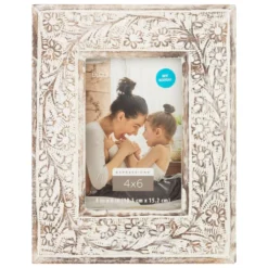 Brand new ❤️ Brown & White Floral 4" x 6" Frame, Expressions™ by Studio Décor® by Studio Decor 🔥