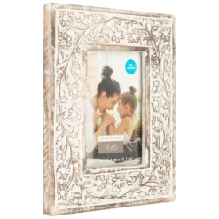 Brand new ❤️ Brown & White Floral 4" x 6" Frame, Expressions™ by Studio Décor® by Studio Decor 🔥 -The Decor Frame Sales Store 10626022 5