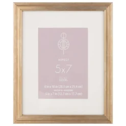 Best Sale ⌛ Gold Narrow 5" x 7" with Mat Frame, Aspect by Studio Décor® by Studio Decor 🧨