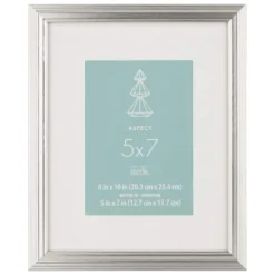 Best Pirce 🔥 Silver Narrow 5" x 7" with Mat Frame, Aspect by Studio Décor® by Studio Decor 🔔