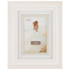 Coupon ❤️ White with Fillet 4" x 6" Frame, Expressions™ by Studio Décor® by Studio Decor ⭐