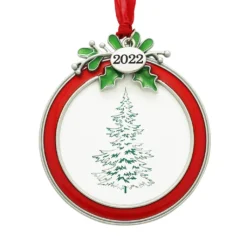 Buy ✔️ Red & Green Holly 2022 Round Ornament Frame by Studio Décor® by Studio Decor 🔥