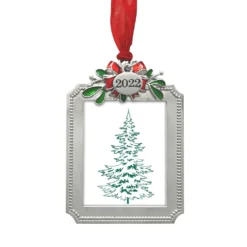 Buy ⌛ Silver & Red Bow 2022 Rectangle Ornament Frame by Studio Décor® by Studio Decor 👏