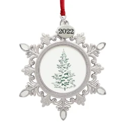 Hot Sale ⌛ Silver 2022 Jeweled Snowflake Round Ornament Frame by Studio Décor® by Studio Decor 🥰