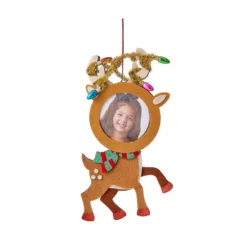 Buy ✨ Reindeer 2.5" x 2.5" Felt Ornament Frame, Christmas by Studio Décor® by Studio Decor 💯
