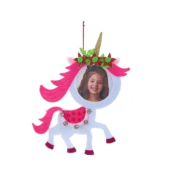 Hot Sale ⭐ Felt Unicorn 2.5" x 2.5" Ornament Frame, Christmas by Studio Décor® by Studio Decor 😀