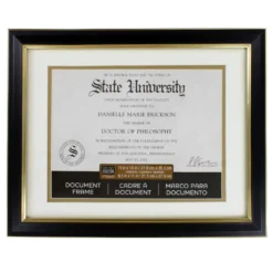 Discount ✨ 8 Pack: Black & Gold Document Frame, 11" x 14" With 8.5" x 11" Double Mat by Studio Décor® by Studio Decor 🎉